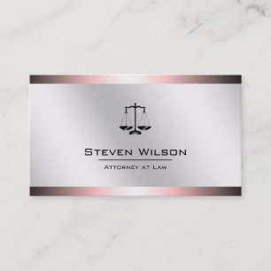Carte De Visite Avocat à la loi Blanc et argent Acier à l'échel