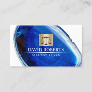 Carte De Visite Avocat à la Loi moderne Blue Agate Stone