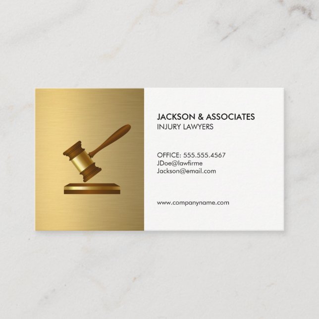 Carte De Visite Avocat à Law Gavel Icon (Devant)