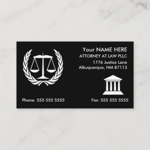Carte De Visite Avocat à Law noir et blanc