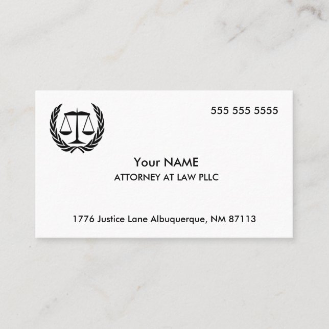 Carte De Visite Avocat à Law White (Devant)