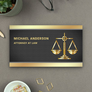 Carte De Visite Avocat à l'échelle Black Mesh Gold Justice