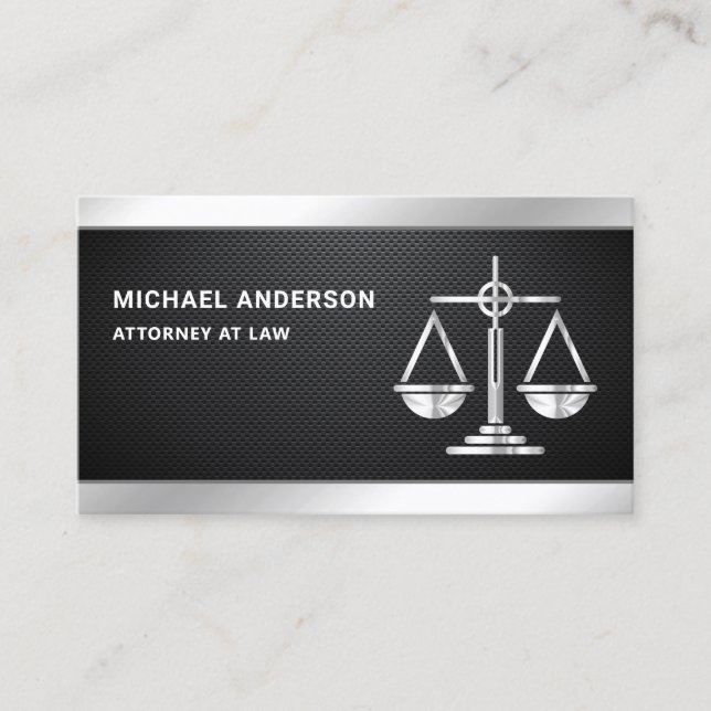 Carte De Visite Avocat à l'échelle de la justice en fibre de carbo (Devant)