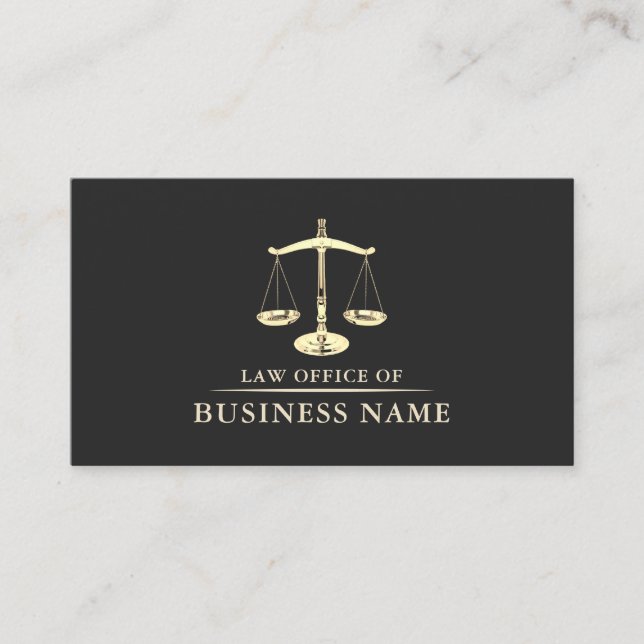 Carte De Visite Avocat-avocat à Law Gold Scale of Justice (Devant)