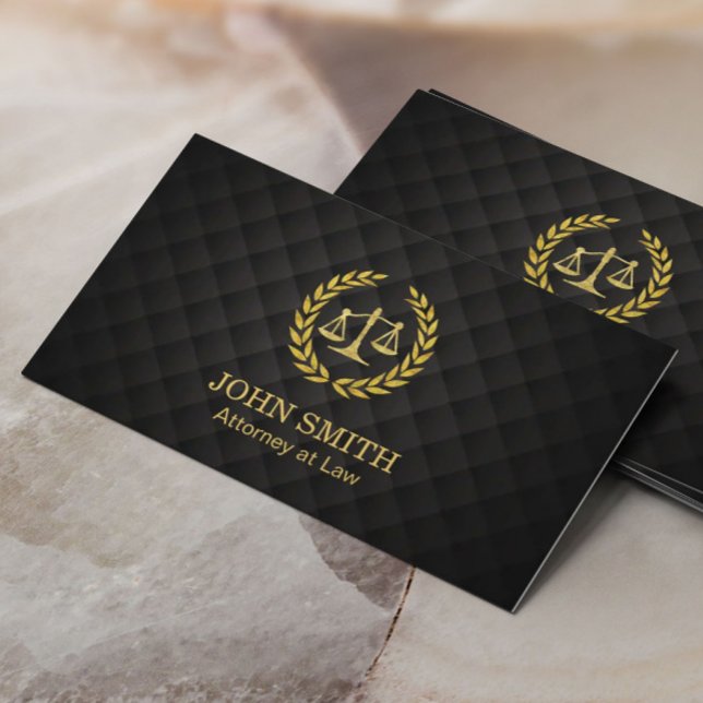 Carte De Visite Avocat Avocat de Droit Gold Laurel Échelle de just (Créateur téléchargé)