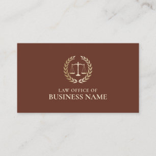 Carte De Visite Avocat avocat Gold Échelle de justice Brick Red