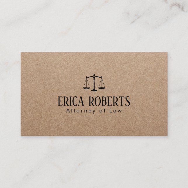 Carte De Visite Avocat avocat noir logo à l'échelle noire Rustic K (Devant)