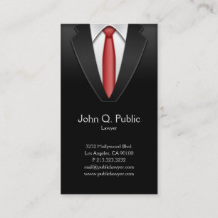 Carte De Visite Avocat avocat sur mesure noir costume rouge Cravat