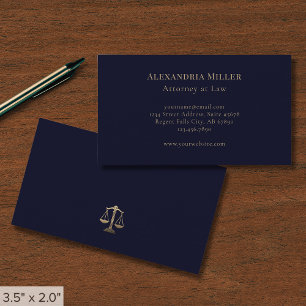 Carte De Visite Avocat bleu et or de la Marine