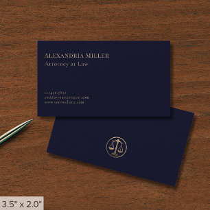 Carte De Visite Avocat bleu marine simple