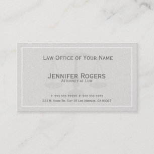 Carte De Visite Avocat clair à la loi Texture de lin blanc