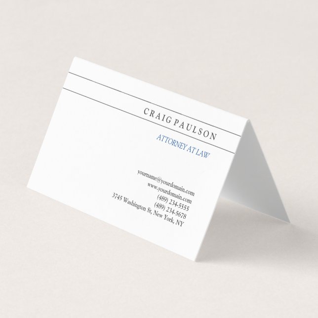 Carte De Visite Avocat-conseil noir blanc à la profession de droit (Devant)