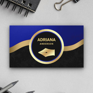 Carte De Visite Avocat de bleu royal stylo en or plume notaire