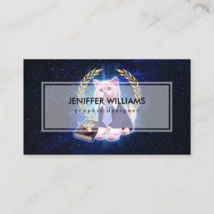 Carte De Visite Avocat de chat dans l'espace