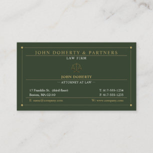 Carte De Visite Avocat de droit   Avocat Gold Green