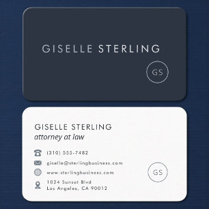Carte De Visite Avocat de droit bleu marine professionnel