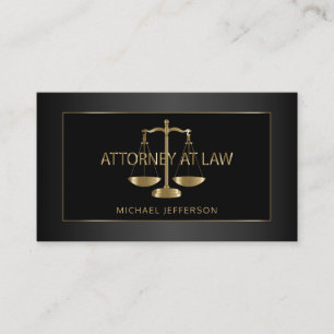 Carte De Visite Avocat de droit classique - Noir et Or