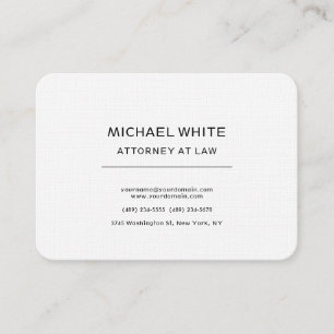 Carte De Visite Avocat de droit Linen Minimaliste Professionnel