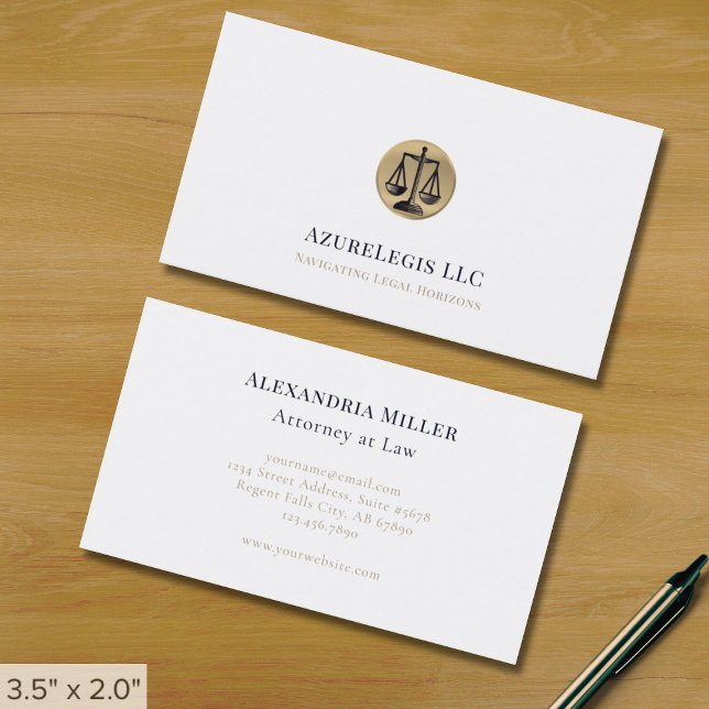 Carte De Visite Avocat de droit minimal (Créateur téléchargé)