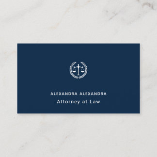 Carte De Visite Avocat de droit moderne bleu marine Entreprise