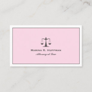 Carte De Visite Avocat de justice pour cadre rose Échelle professi