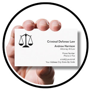 Carte De Visite Avocat de la défense pénale