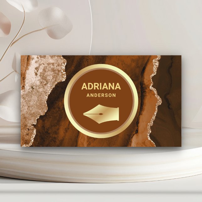 Carte De Visite Avocat de l'Agate de rouille Orange Procureur Gold (Créateur téléchargé)