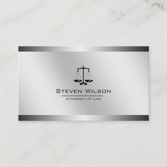 Carte De Visite Avocat De Profession En Droit Blanc Noir Échelle J (Devant)