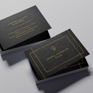 Carte De Visite Avocat d'écriture en or noir faux haut