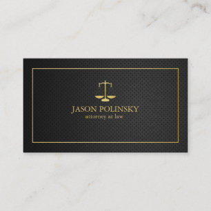 Carte De Visite Avocat élégant de noir et d'or