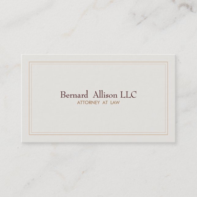 Carte De Visite Avocat élégant Ivory Professionnel Traditionnel (Devant)