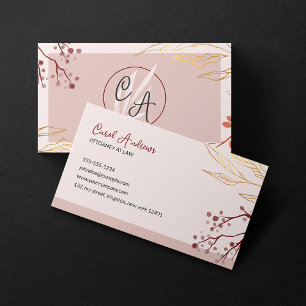 Carte De Visite Avocat Fleuriste Élégant Avocat Avocat au barreau