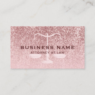 Carte De Visite Avocat Glam Rose Gold Parties scintillant Avocat e