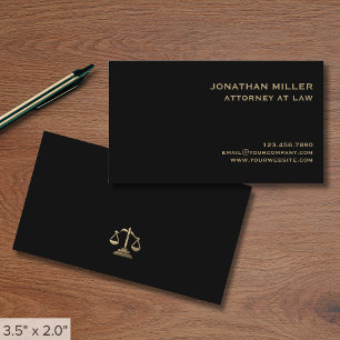 Carte De Visite Avocat Gold Scales of Justice