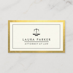 Carte De Visite Avocat juridique Gold Scale Professional 