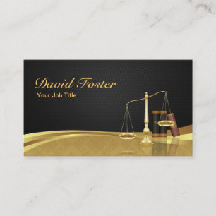 Carte De Visite Avocat Justice Elegant Black Gold Damask