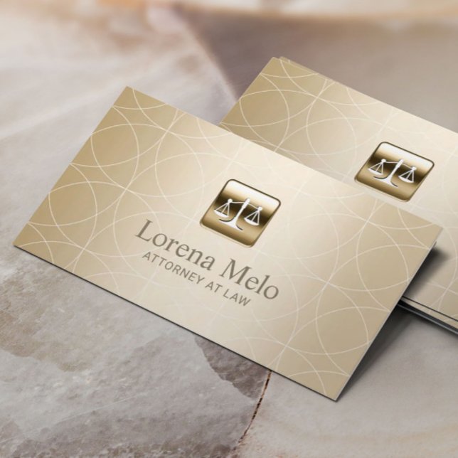 Carte De Visite Avocat Luxury Gold Geometry Attorney en droit (Créateur téléchargé)