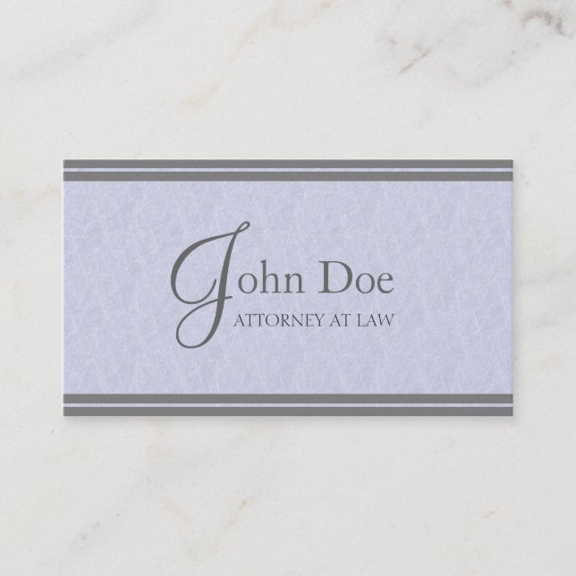Carte De Visite Avocat MarbleStripe élégant PlatinumPaper de (Devant)