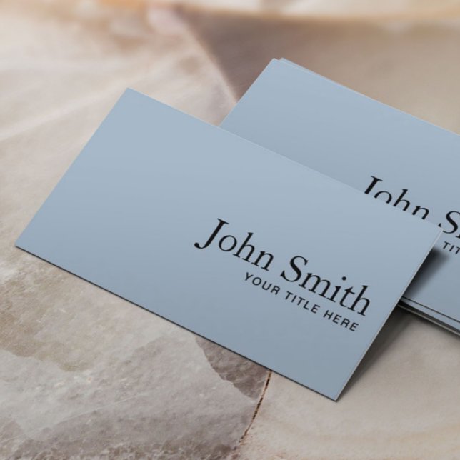 Carte De Visite Avocat minimaliste Plain Dusty Blue (Créateur téléchargé)