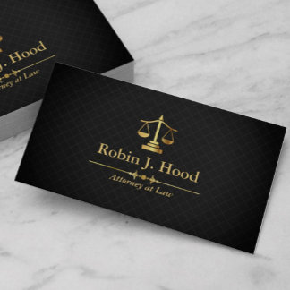 Carte De Visite Avocat moderne Black & Gold Libra