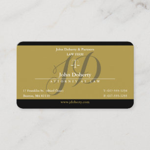 Carte De Visite Avocat noir d'or à la loi   Avocat