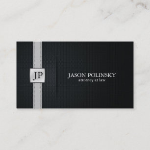 Carte De Visite Avocat noir et argenté élégant