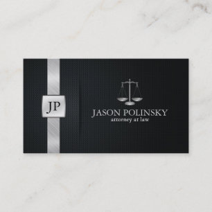 Carte De Visite Avocat noir et argenté élégant