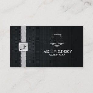 Carte De Visite Avocat noir et argenté élégant