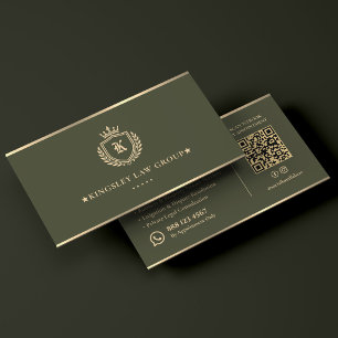 Carte De Visite Avocat notaire mobile de luxe Green Crest Law Firm
