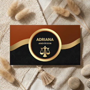 Carte De Visite Avocat Or Échelle de Justice Avocat en Droit Orang