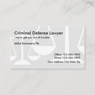 Carte De Visite Avocat pénaliste simple