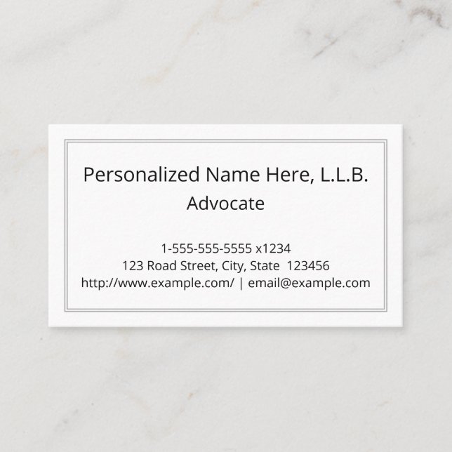 Carte de visite avocat personnalisable (Devant)