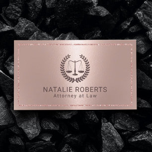 Carte De Visite Avocat pour le Rose moderne Gold Frame