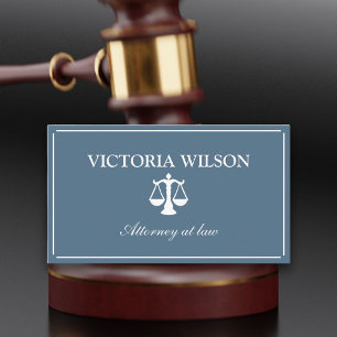 Carte De Visite Avocat Procureur de la loi bleu gris code QR